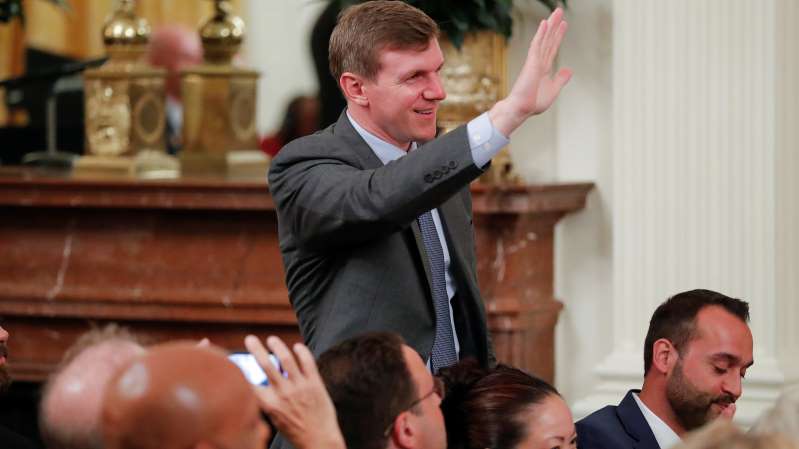 © Carlos Barria/Reuters James O’Keefe, the head of Project Veritas, last year at a White House social media summit